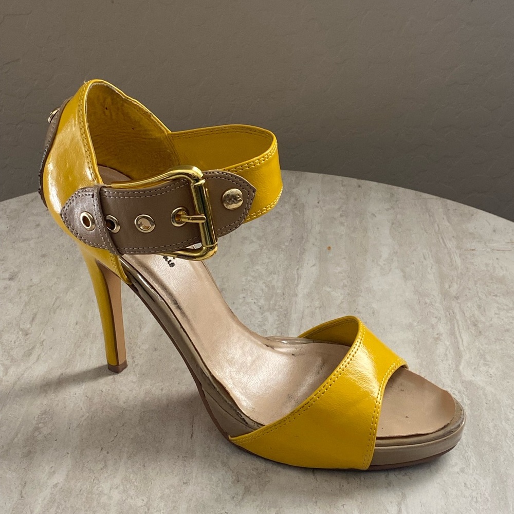Michael Antonio Yellow and Tan Heels